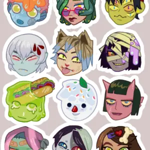 Monster Gals 2 Sticker sheet