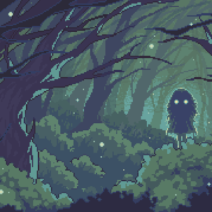 Dark Pixel Forest Poster - Burucheri